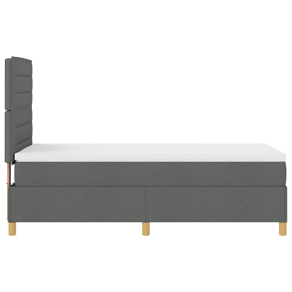LED Box Spring Krevet s madracem Tamno siva 80 x 200 cm tkanina