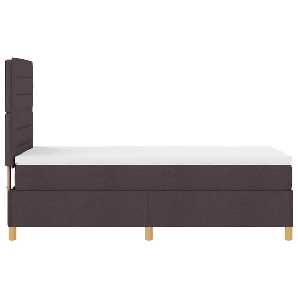 LED Box Spring Krevet Tamno smeđa 90 x 190 cm tkanina