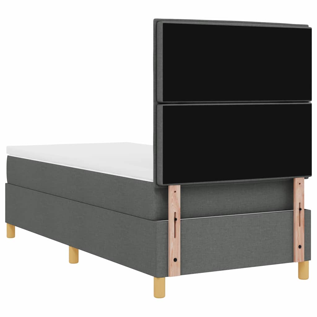 LED Box Spring Krevet Tamno siva 100 x 200 cm tkanina