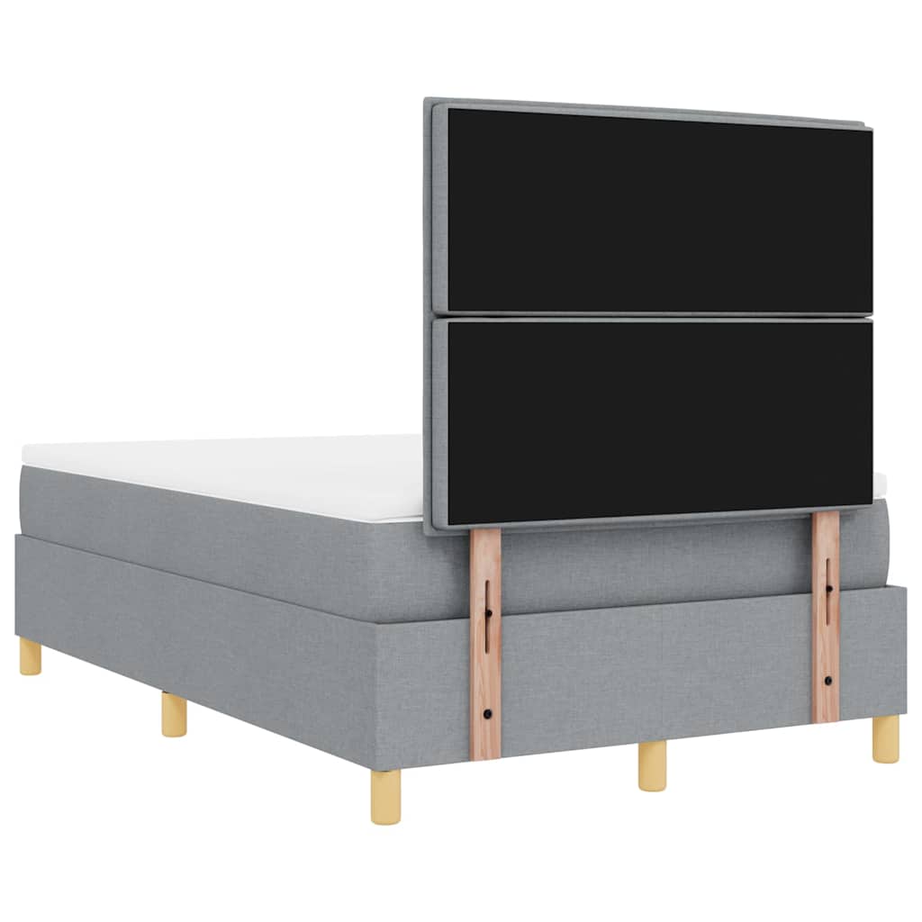 LED Box Spring Krevet Svijetlo siva 120 x 190 cm tkanina