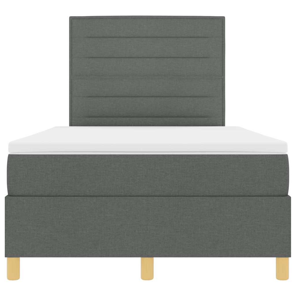 LED Box Spring Krevet Tamno siva 120 x 190 cm tkanina