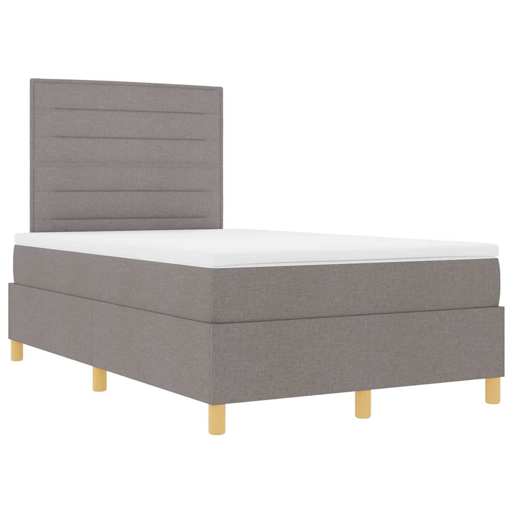 LED Box Spring Krevet Sivo-smeđa 120 x 190 cm tkanina