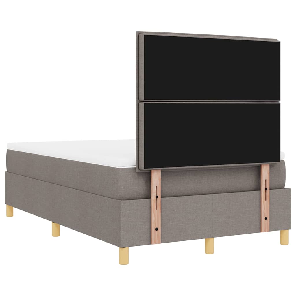 LED Box Spring Krevet Sivo-smeđa 120 x 190 cm tkanina
