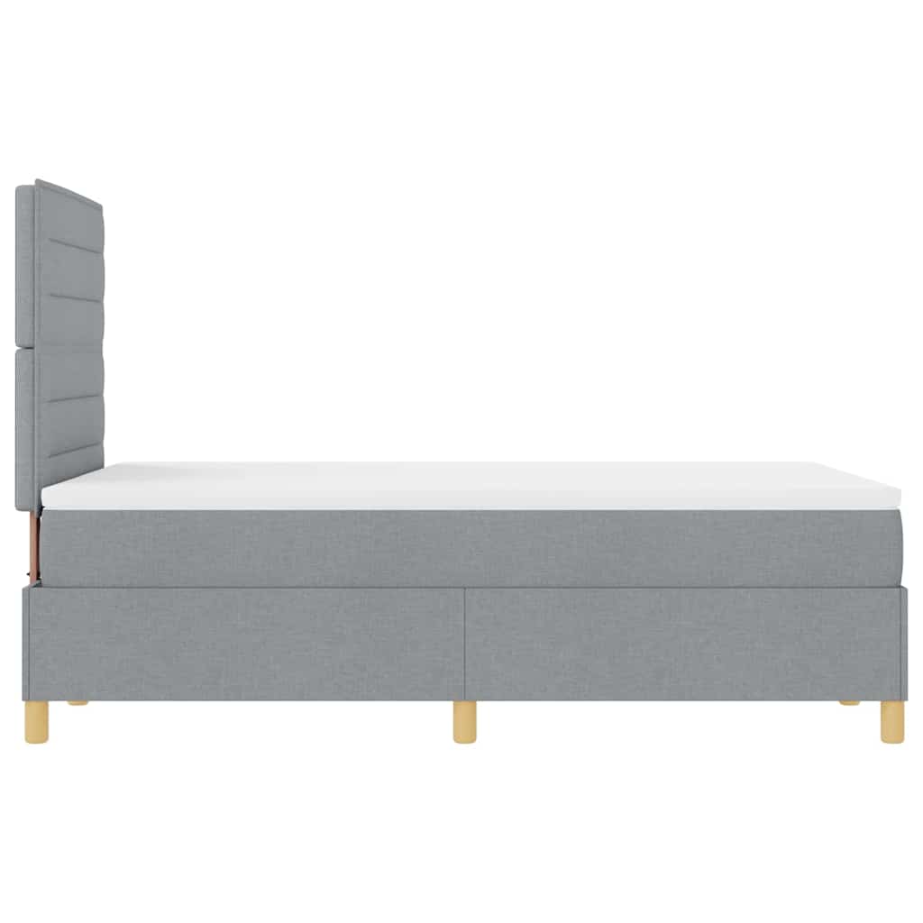 LED Box Spring Krevet Svijetlo siva 120 x 200 cm tkanina