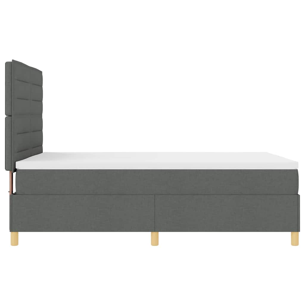 LED Box Spring Krevet Tamno siva 140 x 190 cm tkanina