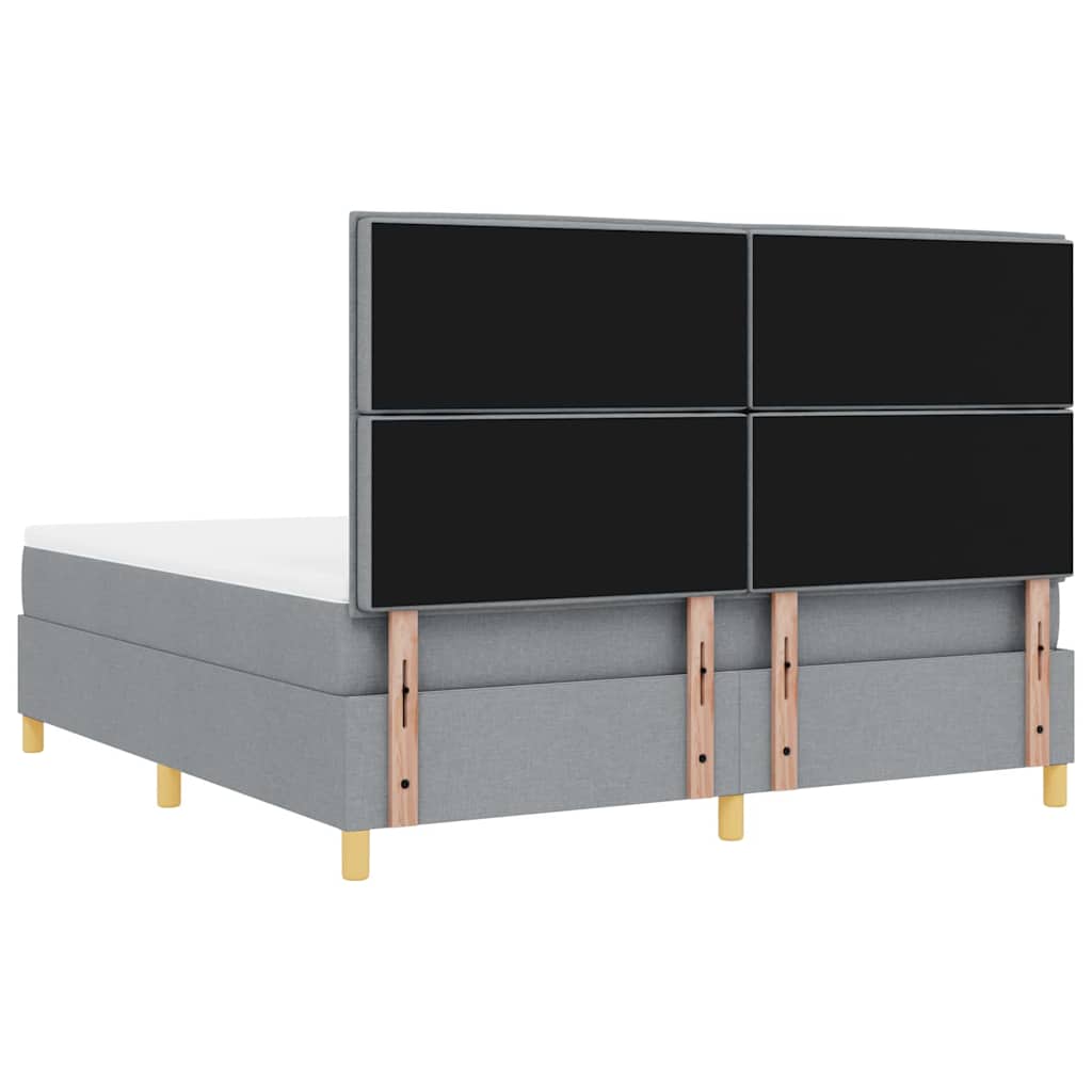 LED Box Spring Krevet Svijetlo siva 180 x 200 cm tkanina