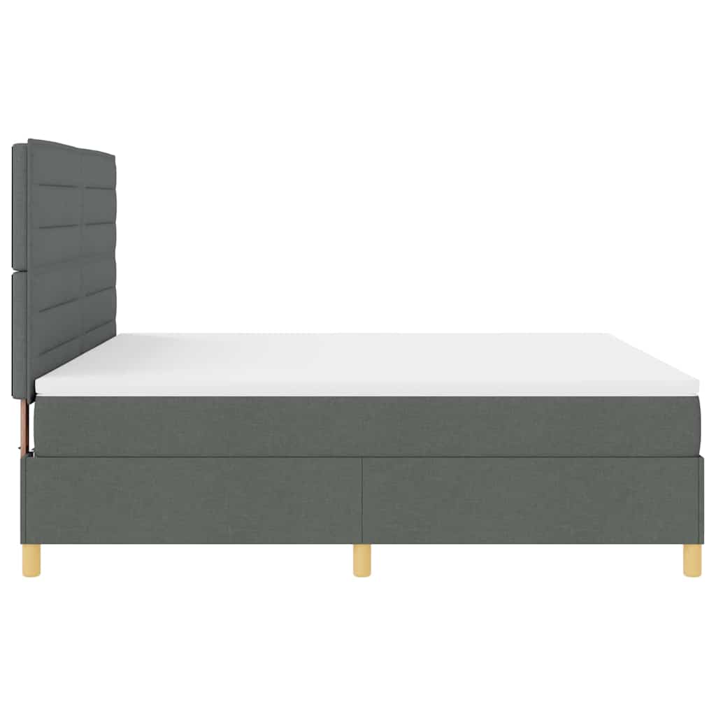 LED Box Spring Krevet Tamno siva 180 x 200 cm tkanina