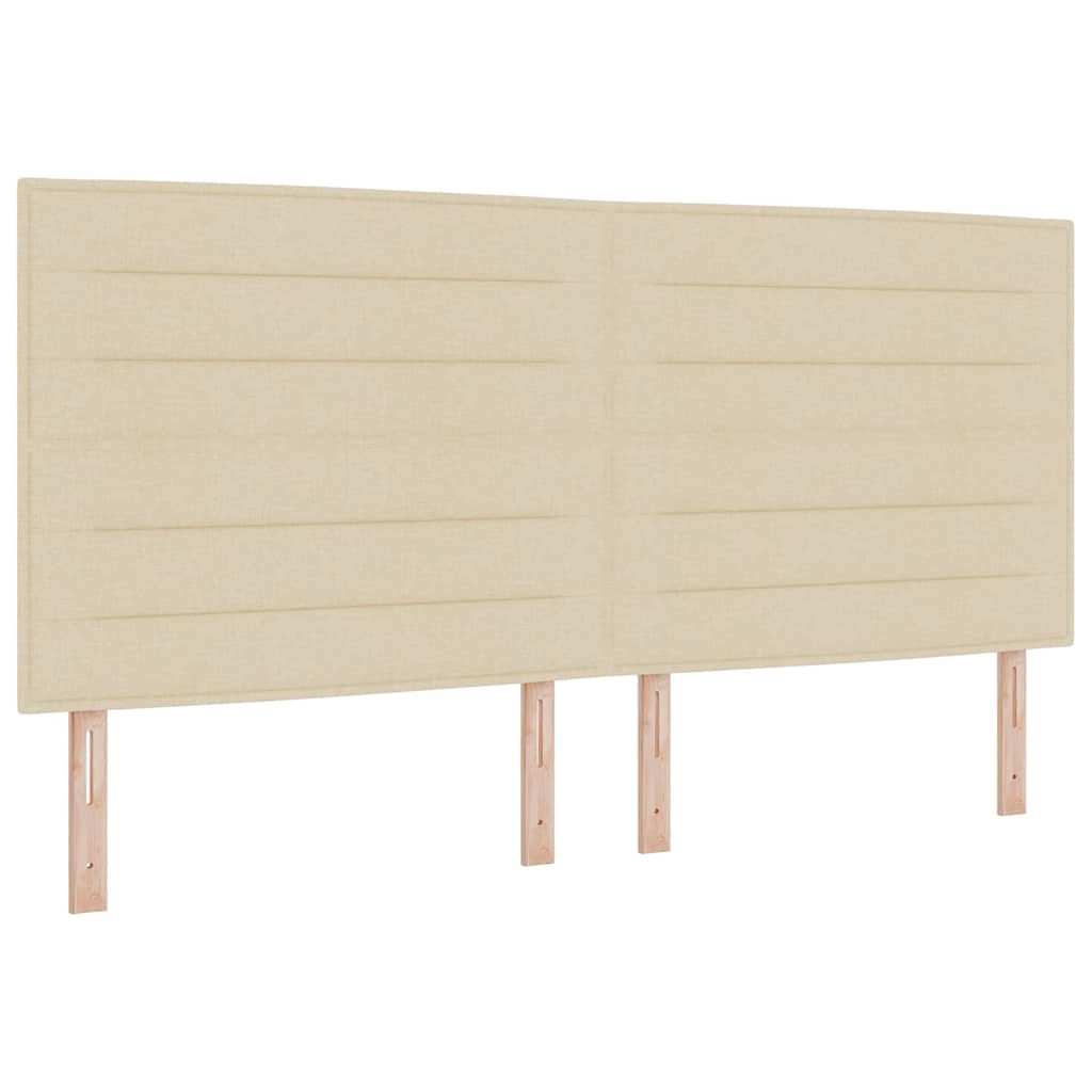 LED Box Spring Krevet s uzglavljem Krema 200 x 200 cm tkanina
