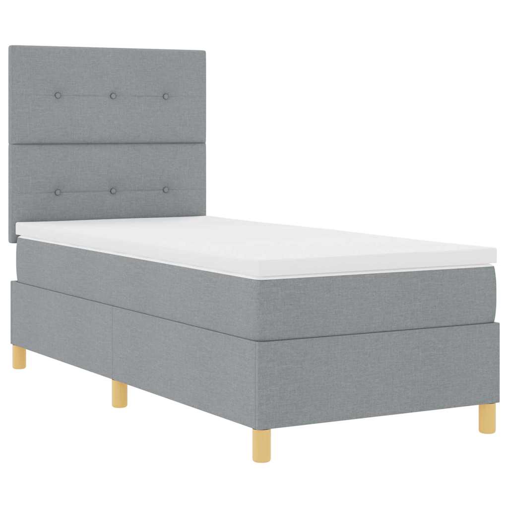 LED Box Spring Krevet Svijetlo siva 80 x 200 cm tkanina