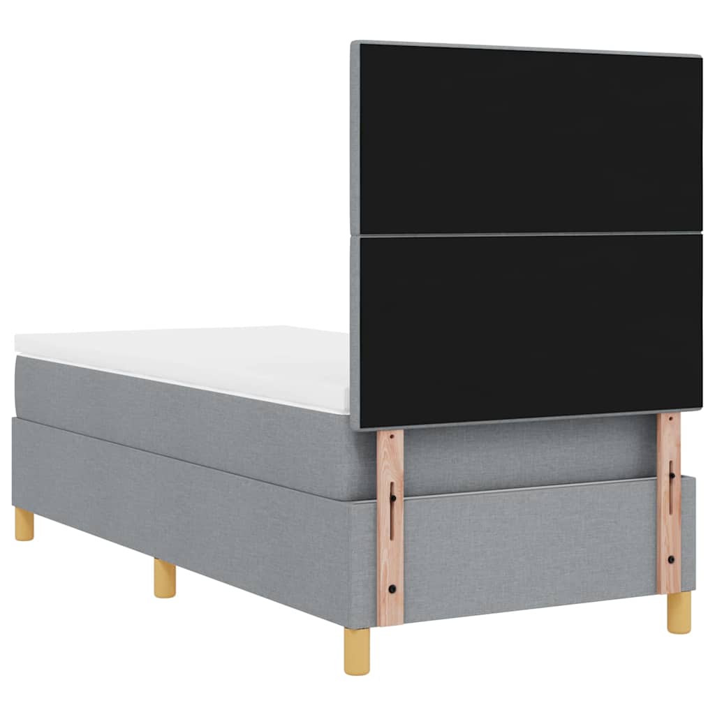 LED Box Spring Krevet Svijetlo siva 80 x 200 cm tkanina