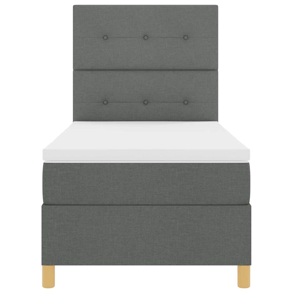 LED Box Spring Krevet Tamno siva 80 x 200 cm tkanina