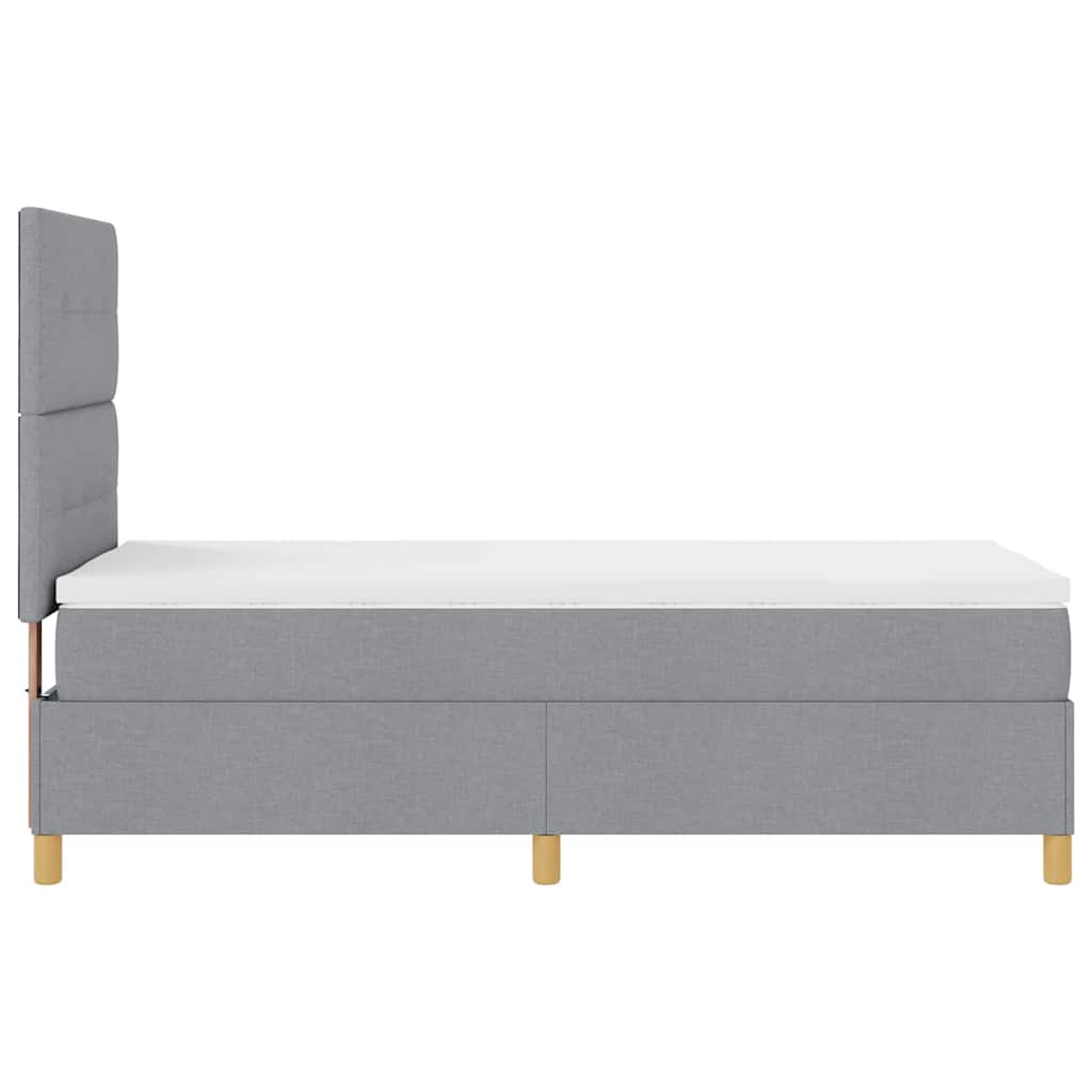 LED Box Spring Krevet Svijetlo siva 90 x 190 cm tkanina