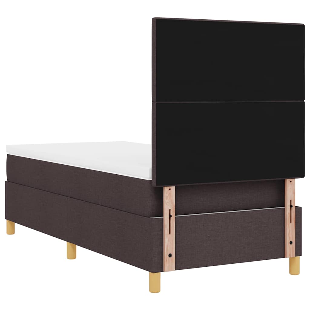 LED Box Spring Krevet Tamno smeđa 90 x 190 cm tkanina