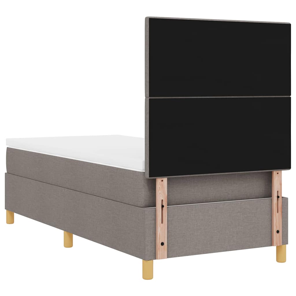 LED Box Spring Krevet Sivo-smeđa 90 x 190 cm tkanina