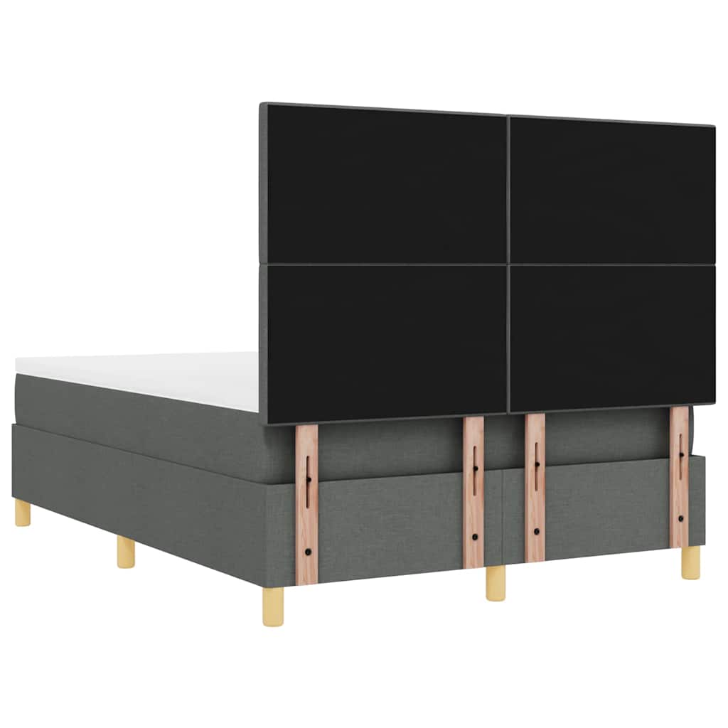 LED Box Spring Krevet Tamno siva 140 x 190 cm tkanina