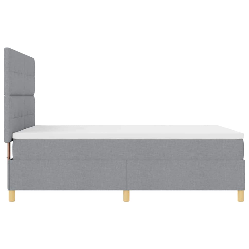 LED Box Spring Krevet Svijetlo siva 140 x 200 cm tkanina