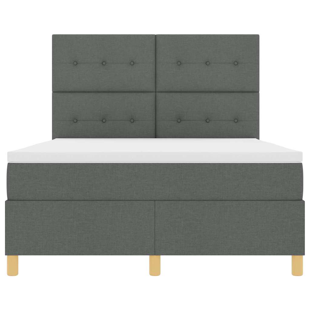 LED Box Spring Krevet Tamno siva 160 x 200 cm tkanina