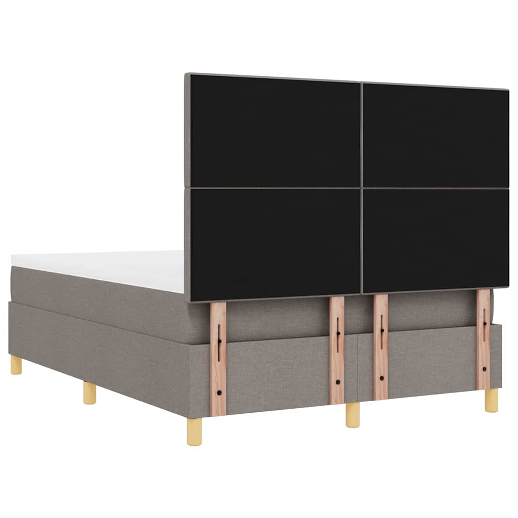 LED Box Spring Krevet Sivo-smeđa 160 x 200 cm tkanina