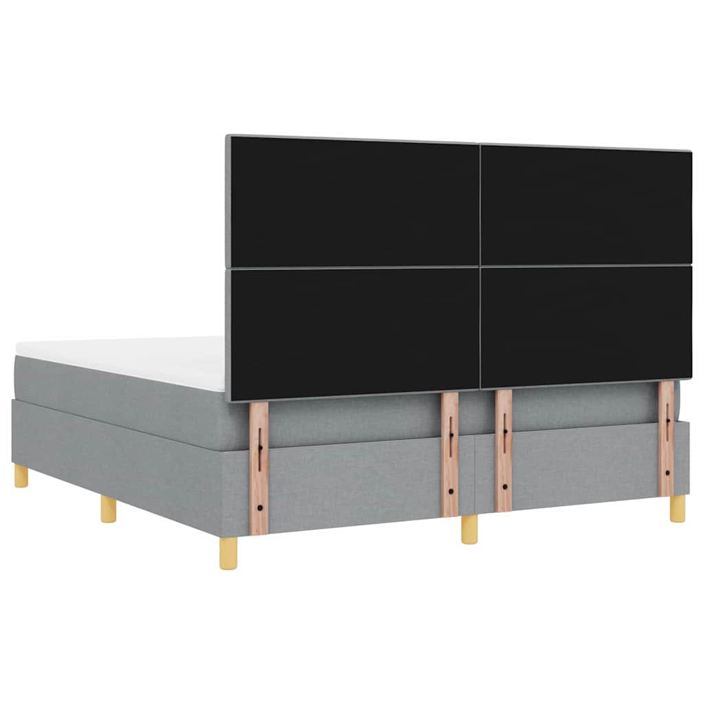 LED Box Spring Krevet Svijetlo siva 180 x 200 cm tkanina