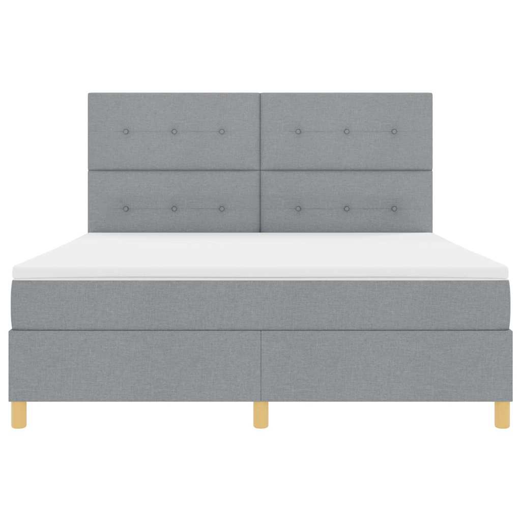 LED Box Spring Krevet Svijetlo siva 180 x 200 cm tkanina