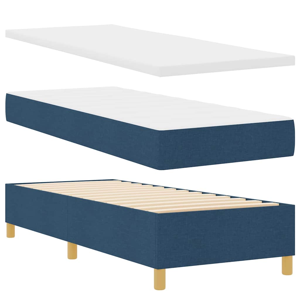 LED Box Spring Krevet s uzglavljem Plava 80 x 200 cm tkanina