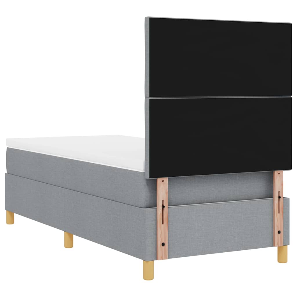 LED Box Spring Krevet Svijetlo siva 100 x 200 cm tkanina
