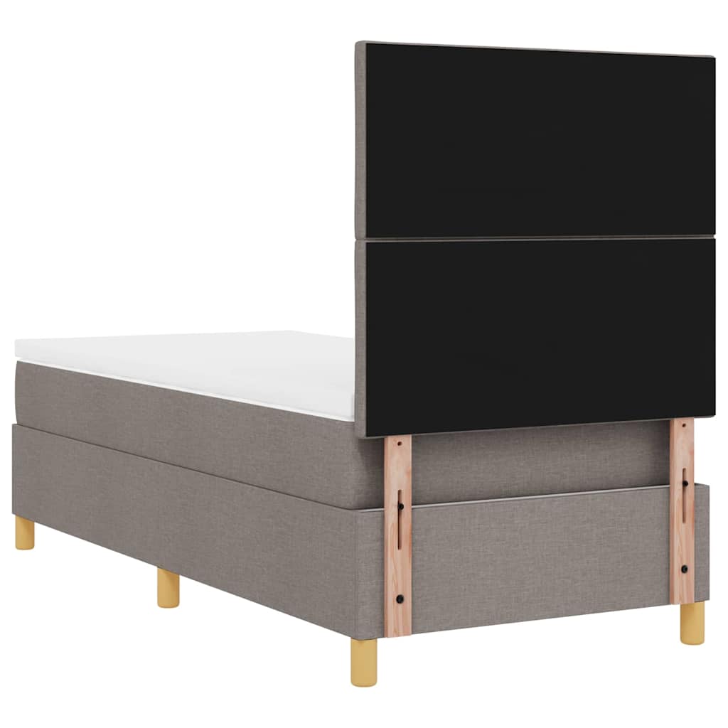 LED Box Spring Krevet Sivo-smeđa 100 x 200 cm tkanina