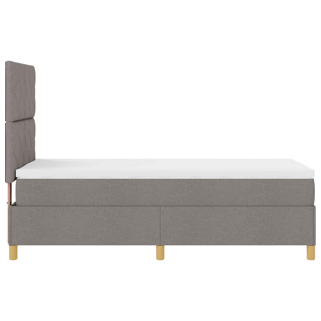 LED Box Spring Krevet Sivo-smeđa 100 x 200 cm tkanina