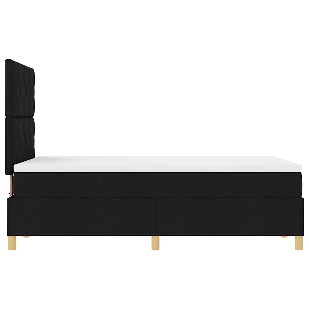 LED Box Spring Krevet s madracem Crna 120 x 190 cm tkanina