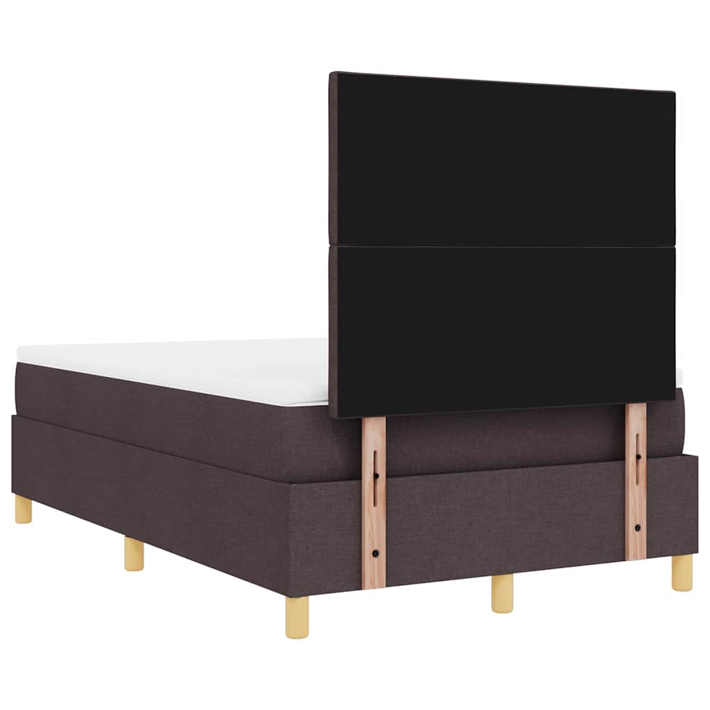 LED Box Spring Krevet Tamno smeđa 120 x 190 cm tkanina