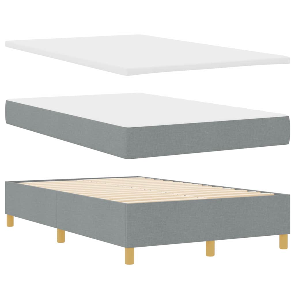 LED Box Spring Krevet Svijetlo siva 120 x 200 cm tkanina