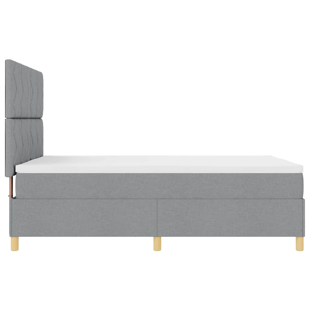 LED Box Spring Krevet Svijetlo siva 160 x 200 cm tkanina