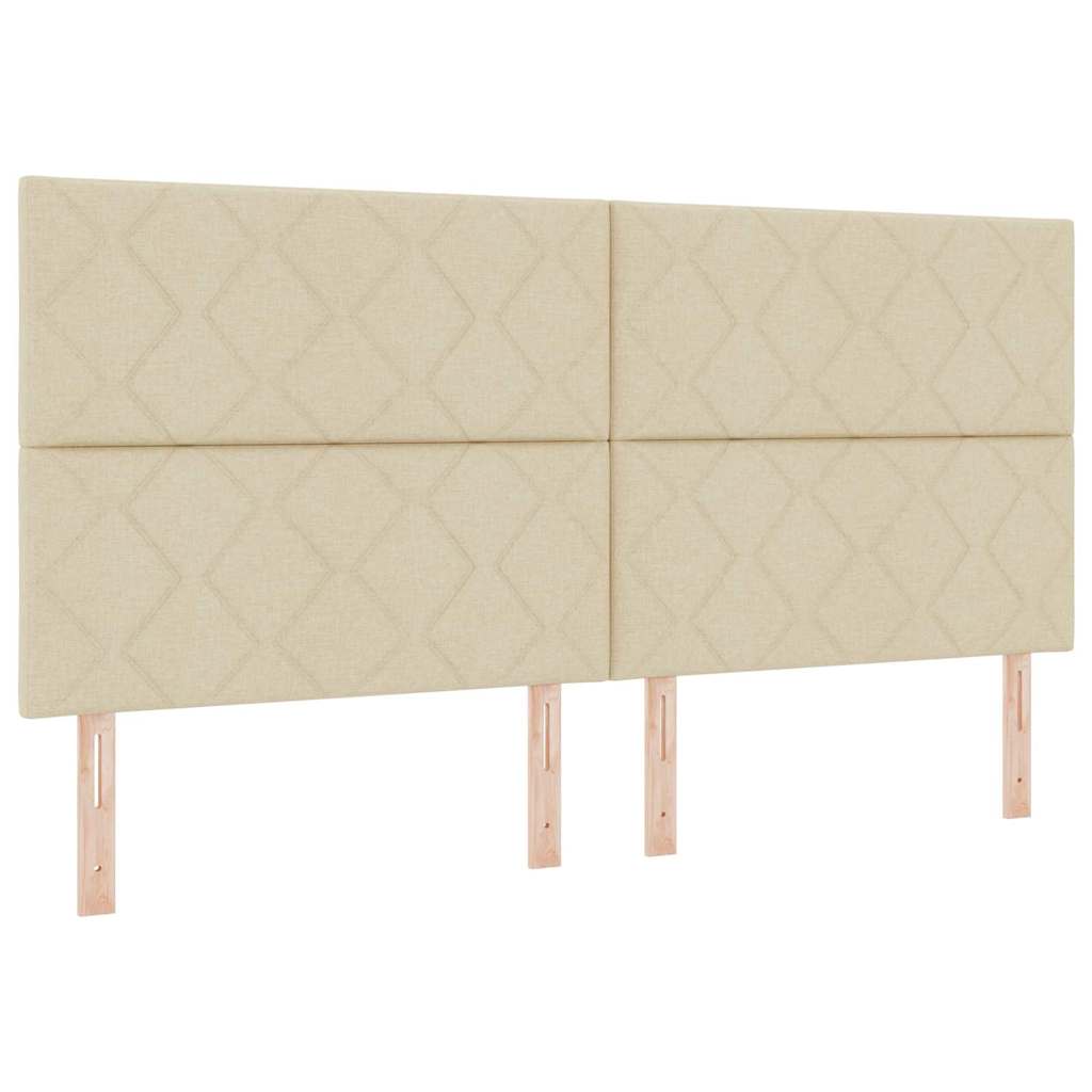 LED Box Spring Krevet s madracem Krema 200 x 200 cm tkanina