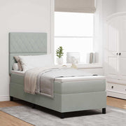 LED Box Spring Krevet Svijetlo siva 80 x 200 cm tkanina