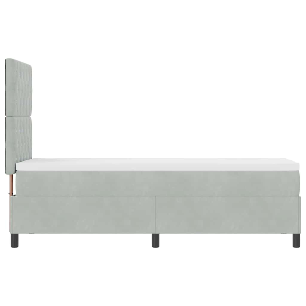 LED Box Spring Krevet Svijetlo siva 80 x 200 cm tkanina
