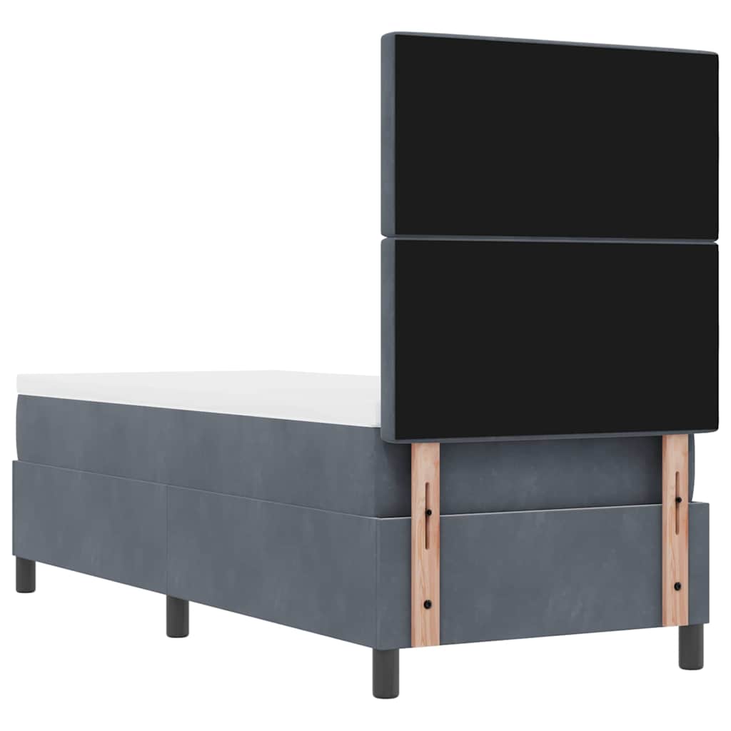 LED Box Spring Krevet s madracem Tamno siva 80 x 200 cm tkanina