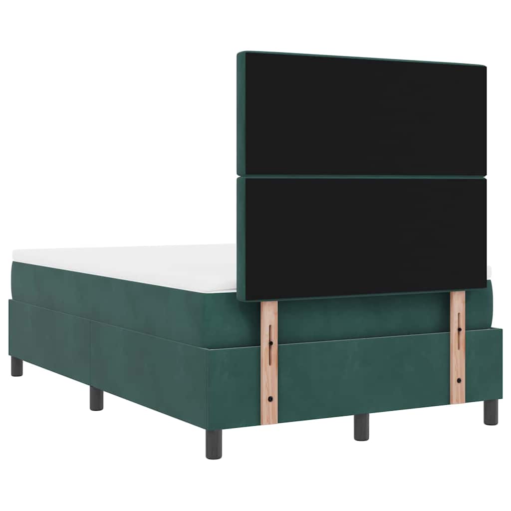 LED Box Spring Krevet Tamnozelena 120 x 200 cm Baršun