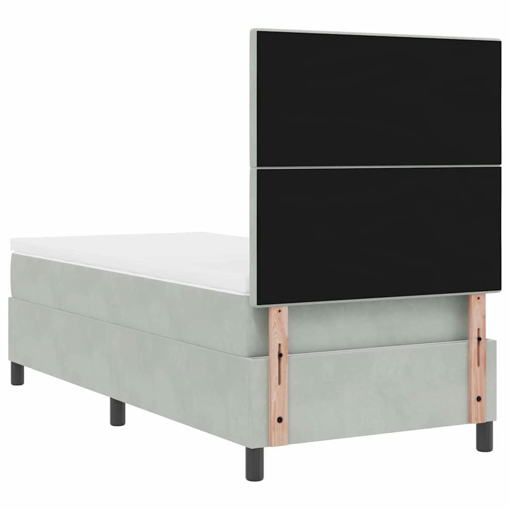 LED Box Spring Krevet Svijetlo siva 80 x 200 cm Baršun