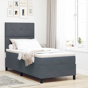 LED Box Spring Krevet Tamno siva 80 x 200 cm Baršun