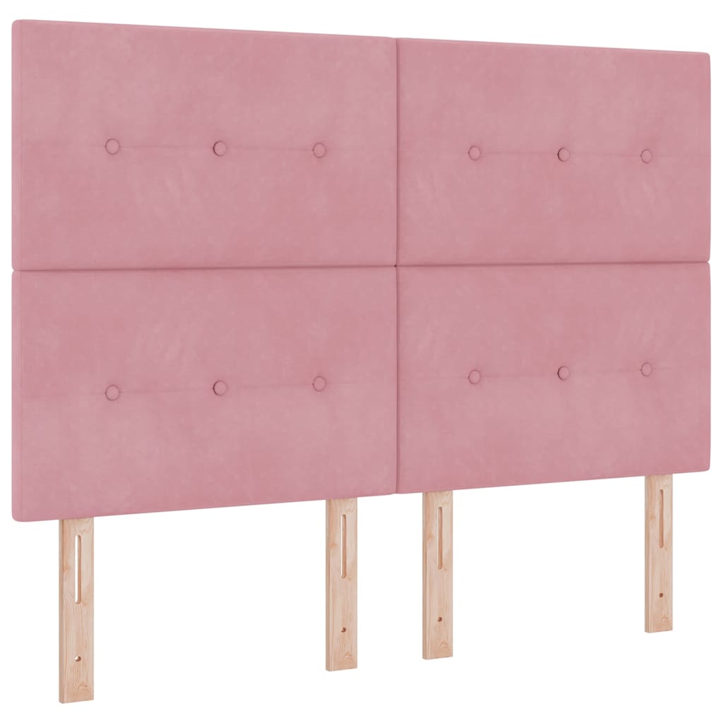 LED Box Spring Krevet Ružičasta 140 x 200 cm Baršun
