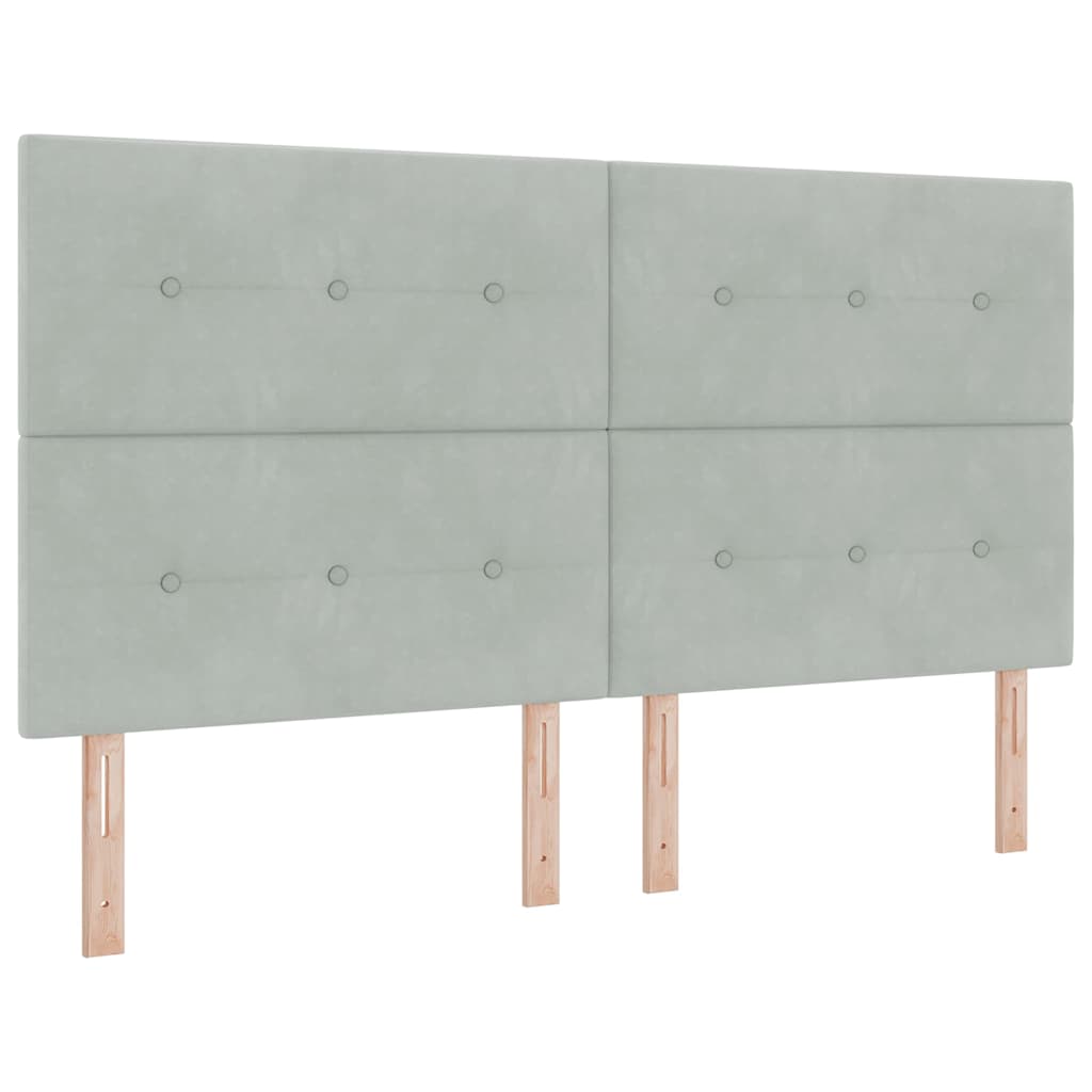 LED Box Spring Krevet Svijetlo siva 180 x 200 cm Baršun