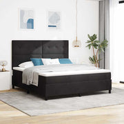 LED Box Spring Krevet s uzglavljem Crna 180 x 200 cm Baršun