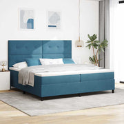 LED Box Spring Krevet Tamno plava 200 x 200 cm Baršun