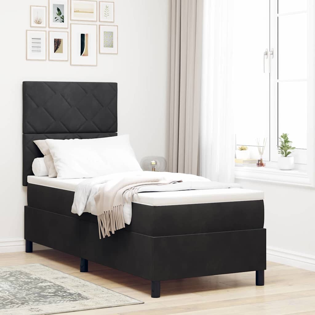 LED Box Spring Krevet s madracem Baršun