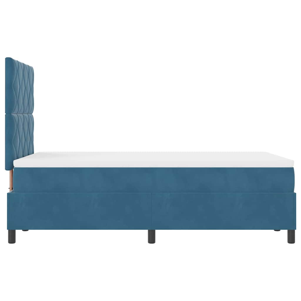 LED Box Spring Krevet Tamno plava 120 x 190 cm Baršun