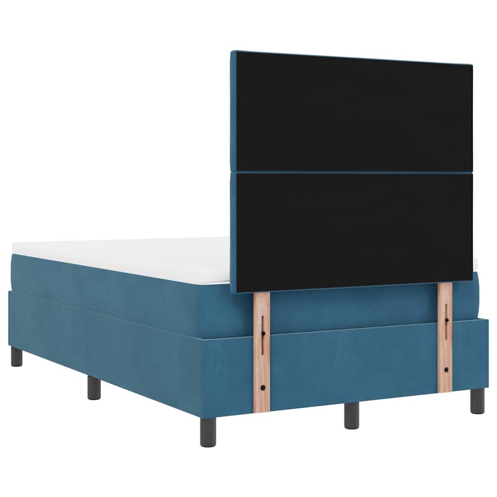 LED Box Spring Krevet Tamno plava 120 x 200 cm Baršun