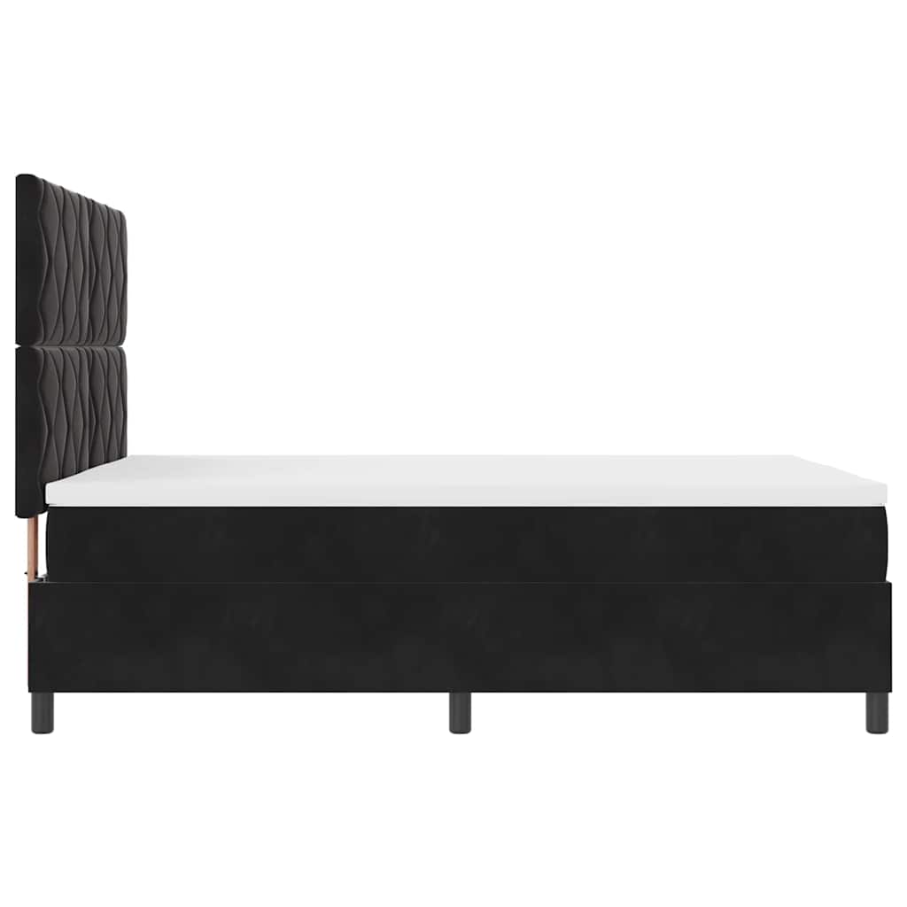LED Box Spring Krevet s madracem Crna 140 x 200 cm Baršun