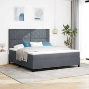 LED Box Spring Krevet Tamno siva 180 x 200 cm Baršun