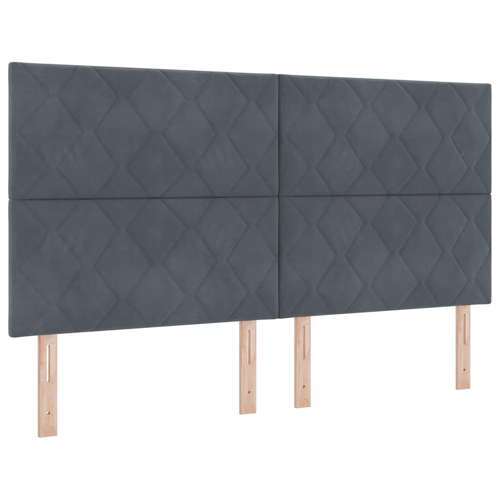 LED Box Spring Krevet Tamno siva 180 x 200 cm Baršun