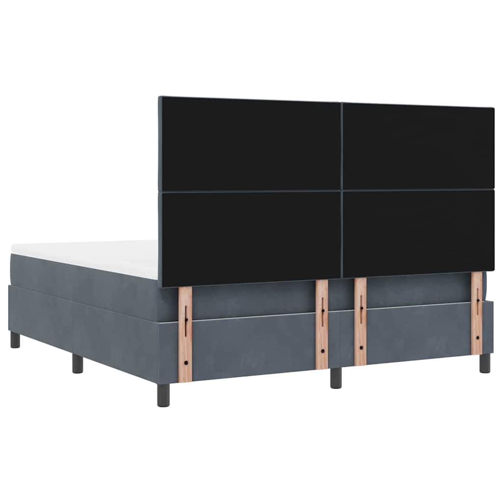 LED Box Spring Krevet Tamno siva 180 x 200 cm Baršun